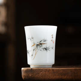 釉烧冰种玉瓷主人杯德化白瓷品茗杯喝茶杯子家用茶具单杯定制logo