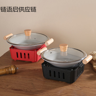 Creative soup pot shallow soup pot alcohol dry pot candle heating open stove heat preservation hot dish soup plate hotel tableware wholesale