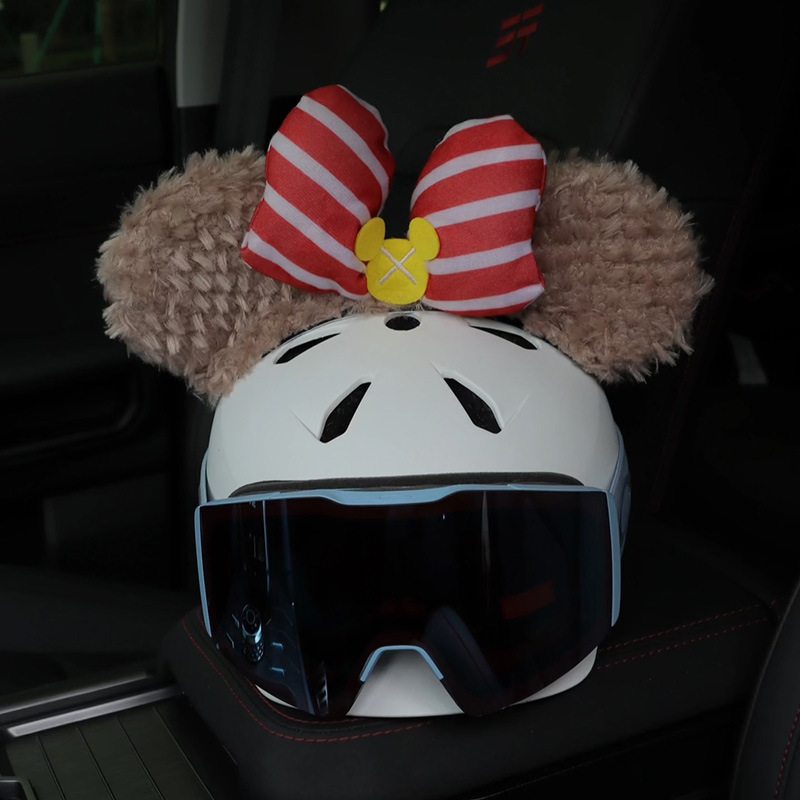 Shirley May Doll Helmet Decoration Motorcycle Helmet Shirley Ears Bow Decoration Ski Helmet Universal