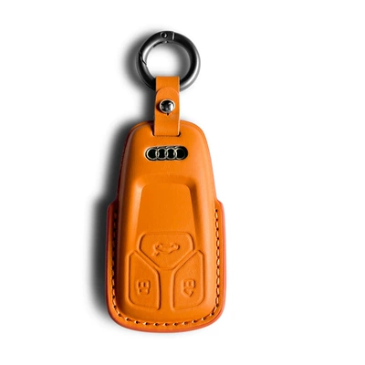 Suitable for Audi Keychain Car key bag - audi-model-a-fragrant-orange-cover-round-buckle