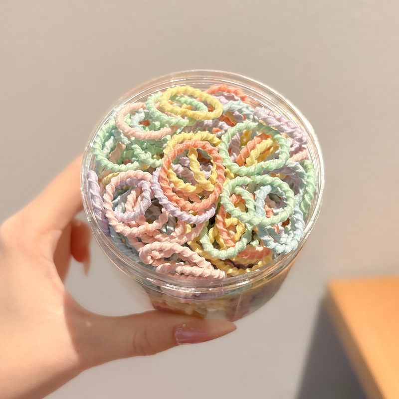 Lazo para el cabello del pulgar de color para niños, niña atada a la cuerda para la cabeza, banda de goma elástica alta, el bebé no daña el cabello, tocado de cuerda para el cabello