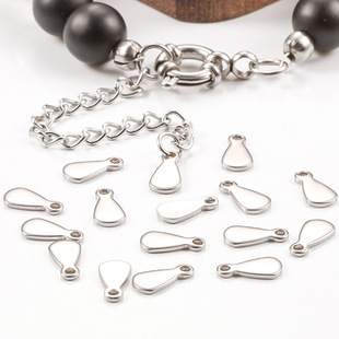 Titanium steel small water drop thin tail plate jewelry accessories DIY necklace bracelet extension chain tail chain fashion small pendant pendant