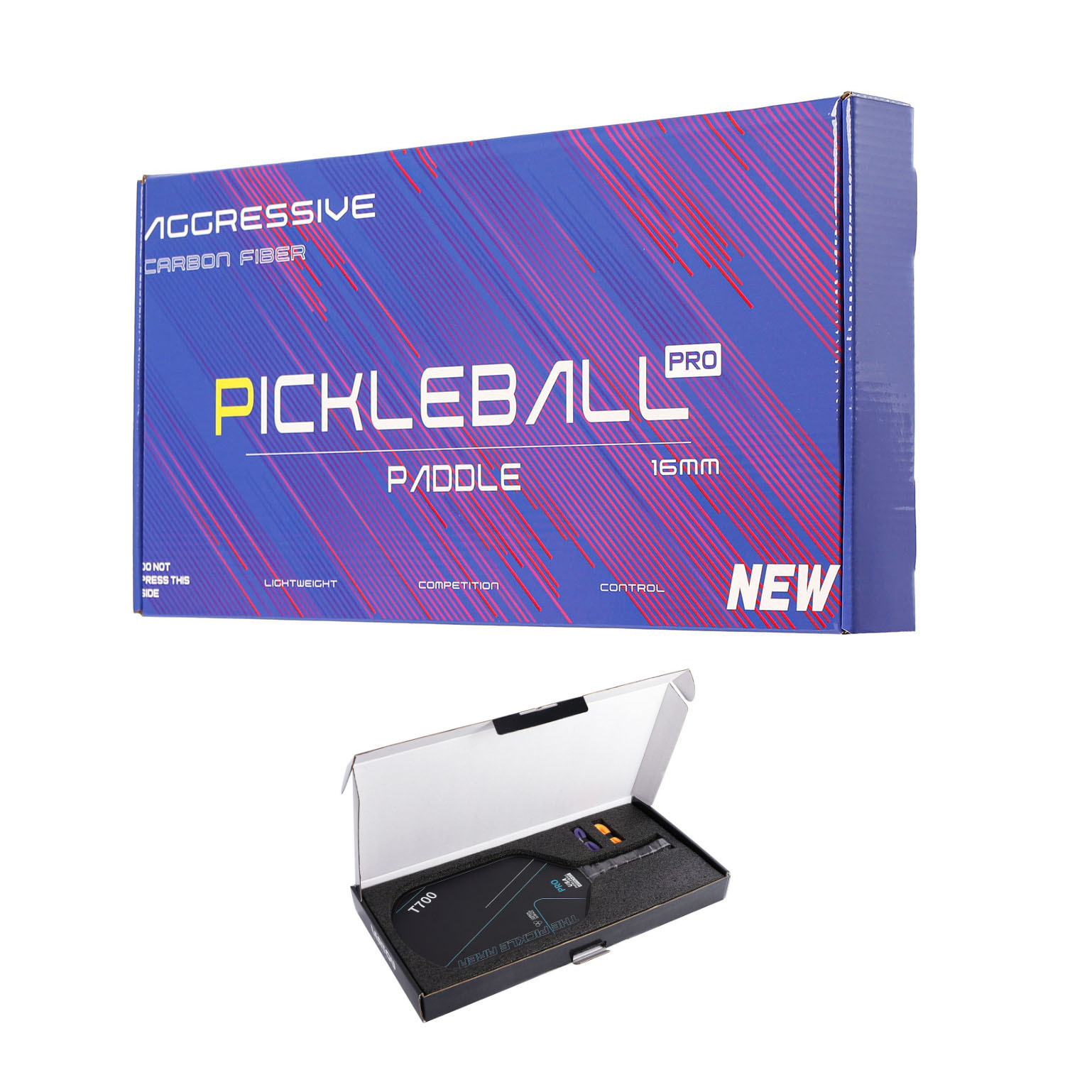 Fiberglass and carbon fiber pickleball rackets, color box packaging, designed for outdoor sports and training, children's corrugated cardboard set, Yiwu paper box packaging