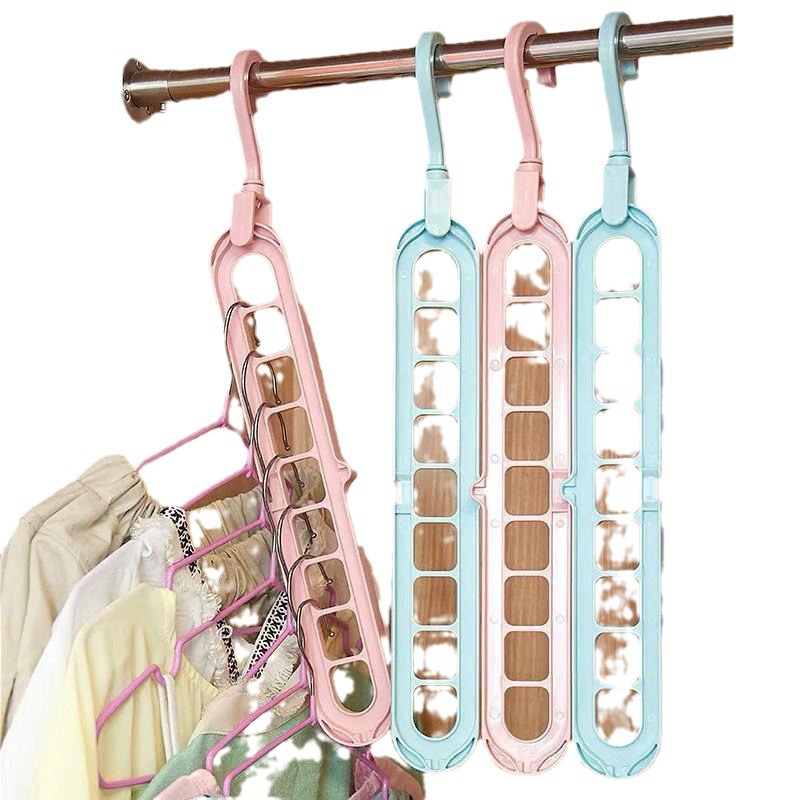 多機能ハンガー9穴ハンガー無傷折りたたみズボンラック寮整理収納神器回転ハンガー卸売り