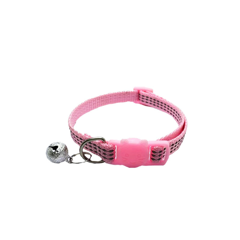 Pei Pei nuevo producto de seda reflectante botón de gato de color collar de gato reflectante ajustable botón de seguridad correa campana esmerilada