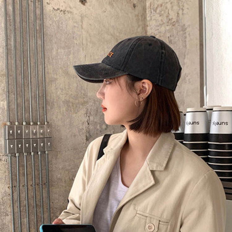 Chapeau délavé neuf et usé pour enfants, style de baseball rétro avec lettres de rue brodées, couples masculins et féminins, pare-soleil et crème solaire, chapeau en langue de canard_voghion.com