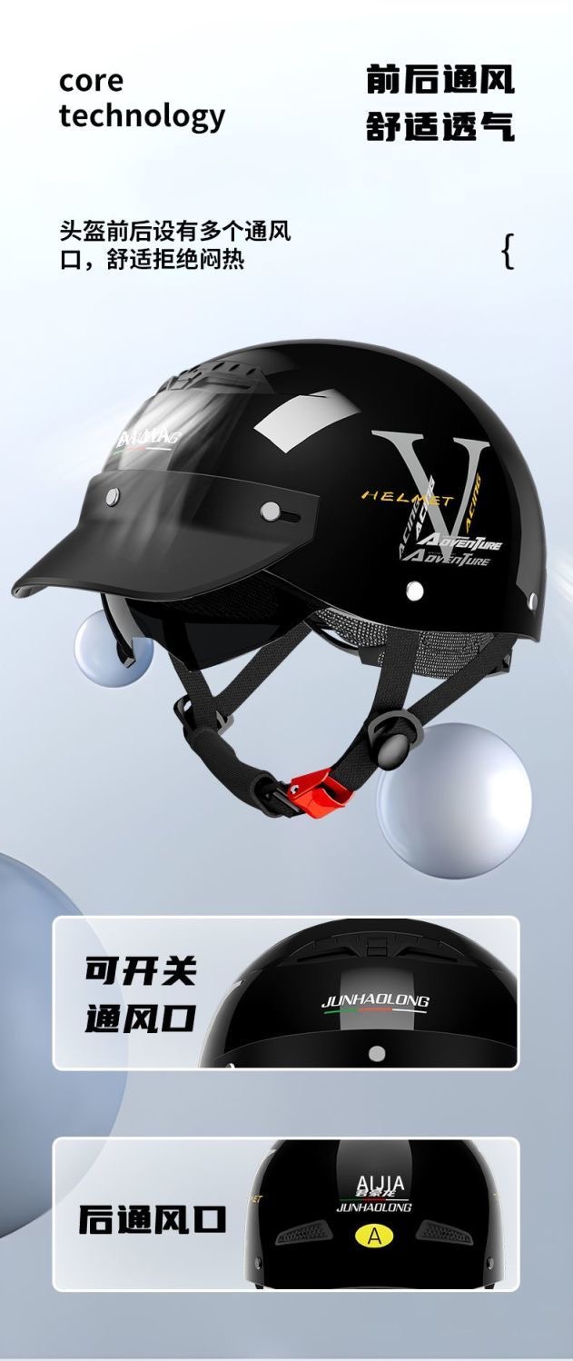3C Certified Electric Vehicle Helmet National Standard for Men and Women, Summer Electric Scooter Motorcycle Half Helmet, Lightweight Riding Safety Helmet