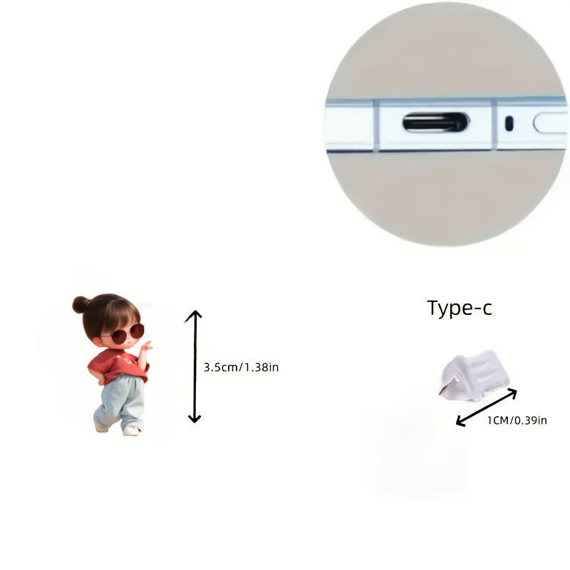 Nuevo acrílico plano transfronterizo 2D dibujos animados acrílico enchufe de polvo para teléfonos móviles