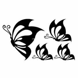 外贸4只蝴蝶车身贴个性搞笑汽车反光贴车贴纸图片创意挡划痕