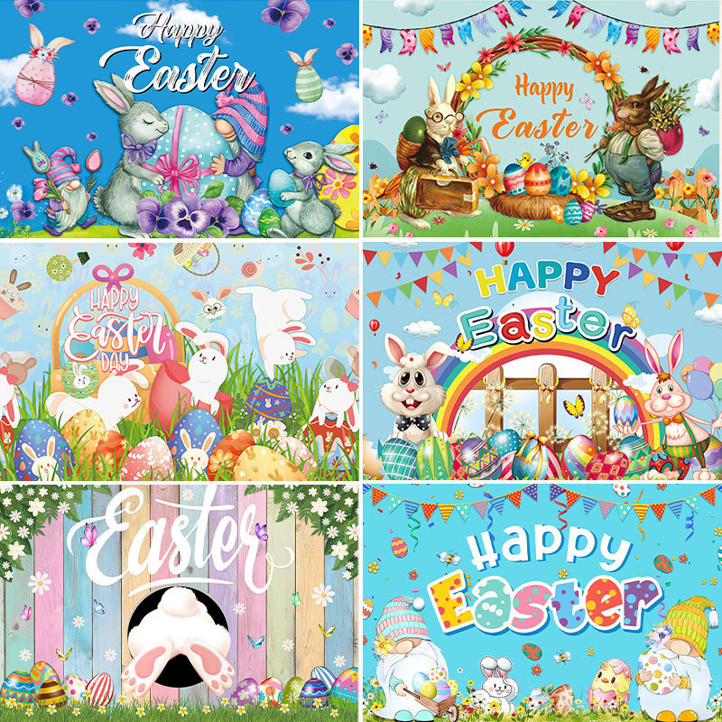 Amazon Holiday Party Decoration Supplies Cute Rabbit Photo Background Easter Banner Amazon Holiday Party Decoration Supplies Cute Rabbit Photo Background Easter Banner