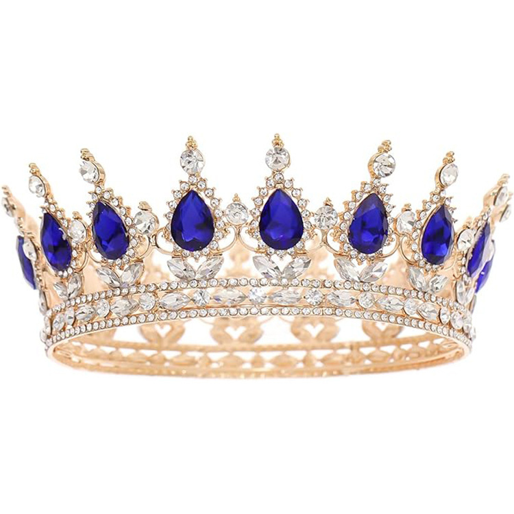 Gran princesa europea corona de novia de alta calidad corona barroca europea y americana joyas de cabello de lujo