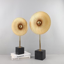 北欧创意几何金属大理石艺术装饰摆件客厅玄关别墅酒店家居装饰品