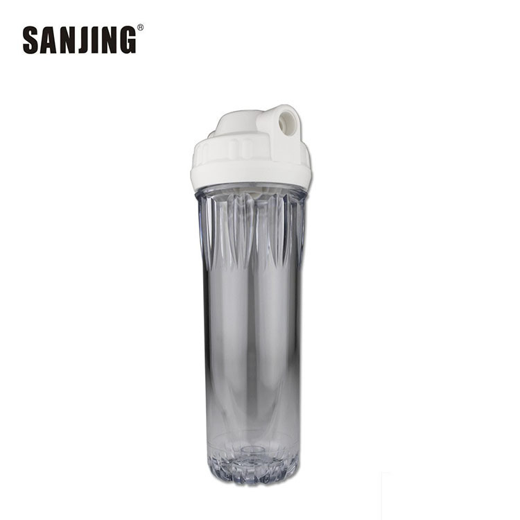 Accesorios transparentes del purificador del agua de la botella del filtro de 10 pulgadas 2 puntos 4 puntos COMO barril de filtro delantero de la cáscara doble del filtro del sello de la Fantasía