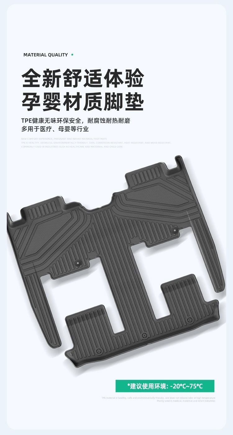 Suitable for 26 Models of Xpeng Gx Cars, Tpe Car Mats, Fully Environmentally Friendly Trunk Mats, Seat Back Cushions