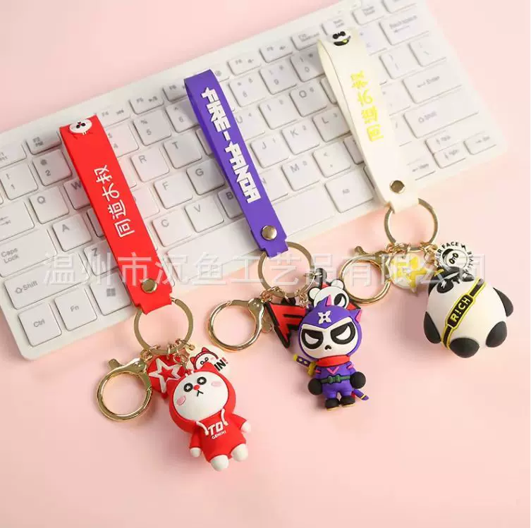 软胶3D立体公仔钥匙扣定制卡通PVC滴塑钥匙扣滴胶挂饰定做