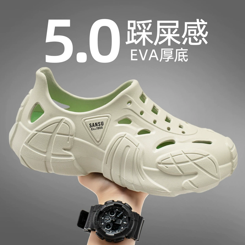 Новые туфли EVA Croc, новые летние мужские повседневные пляжные сандалии на толстой подошве, Нескользящая уличная обувь для треккинга по реке