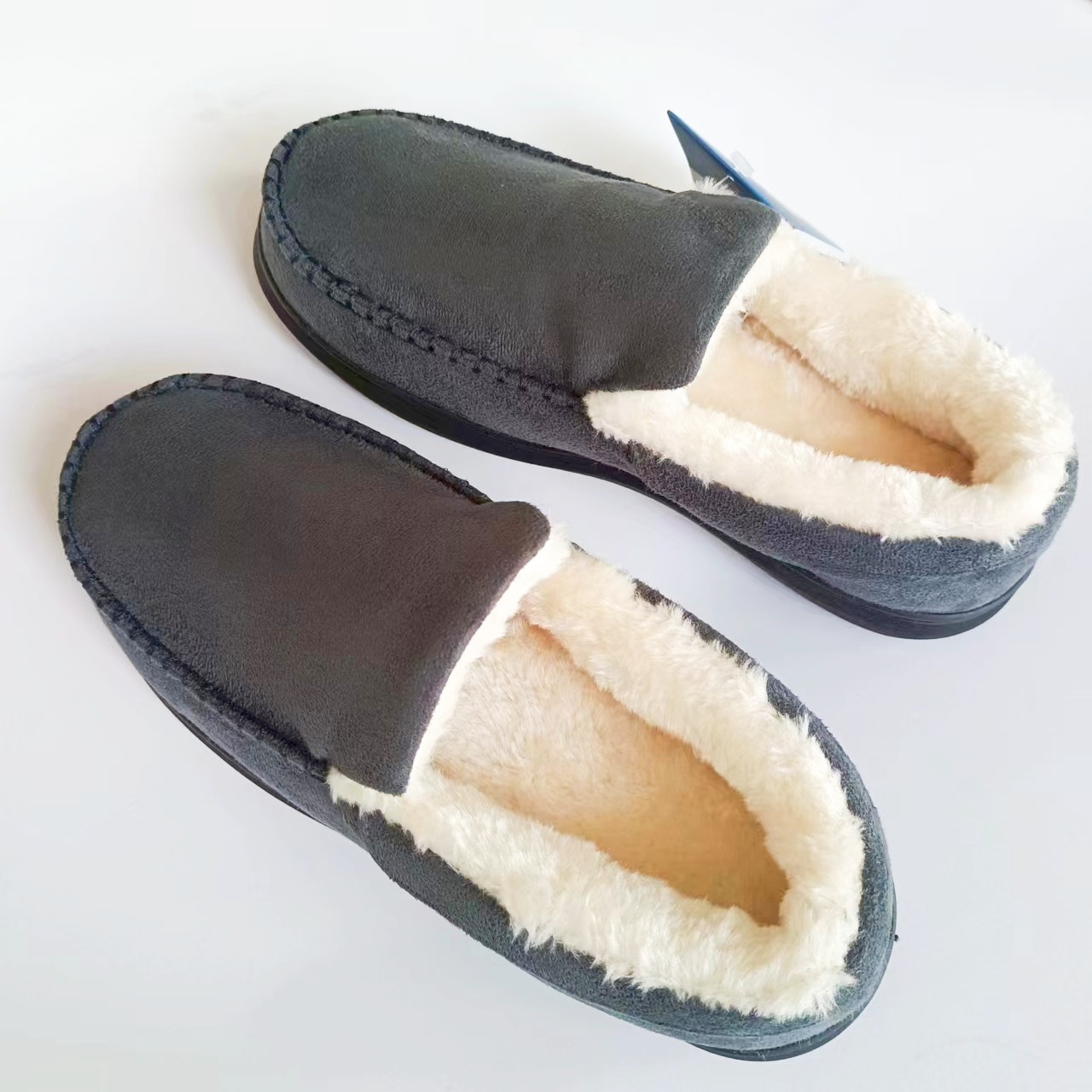 Winterbohnenschuhe für Sportler und Faule, Ein-Schritt-Anziehen, Fahren mit Plüschisolierung, Baumwolltuchschuhe, Herren 2308_voghion.com