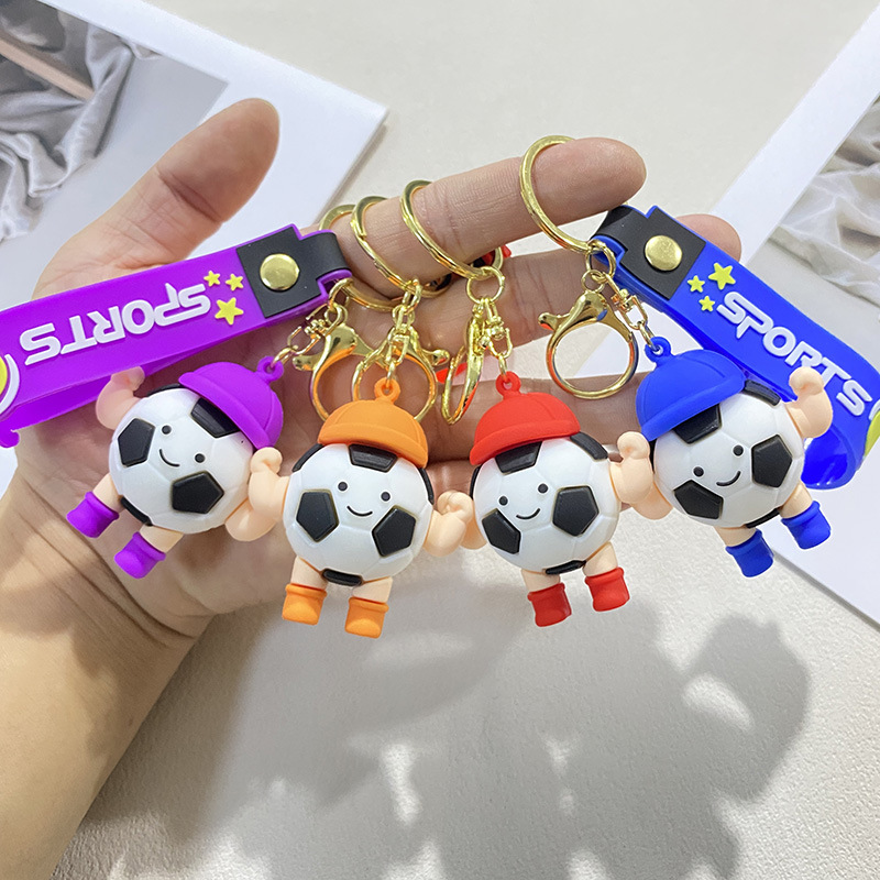 外贸足球人钥匙扣篮球男女生书包挂件挂饰运动潮流男生书包配饰