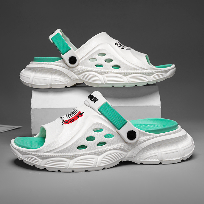 Zapatillas red para hombres de verano juveniles antideslizantes de fondo suave de dos usos deportivos para hombres pisando mierda sensación de playa zapatillas frías