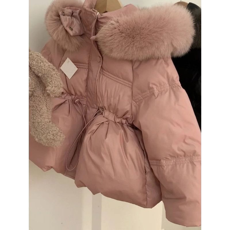 韩版女童羽绒棉服新款冬装洋气冬季宝宝保暖毛领棉衣外套批发