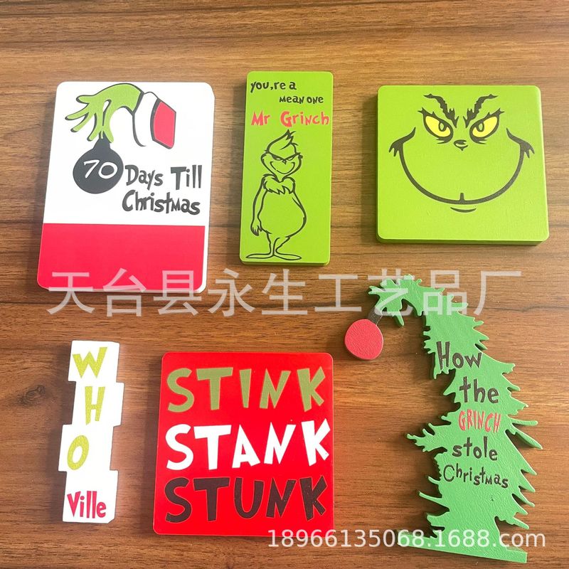 卸売木製工芸品クリスマスハロウィーン木製置物小さな幽霊木製装飾品木製看板|undefined