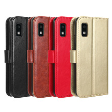 适用夏普Aquos Wish 3手机壳钱包款wish 2疯马纹翻盖保护皮套挂绳