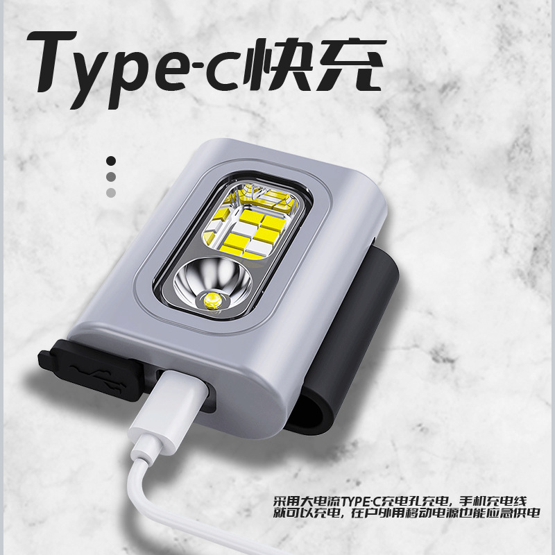 Luz de clip de ropa LED transfronteriza mini faro Luz de succión magnética impermeable luz de advertencia al aire libre faro rojo y azul intermitente Luz de marcha