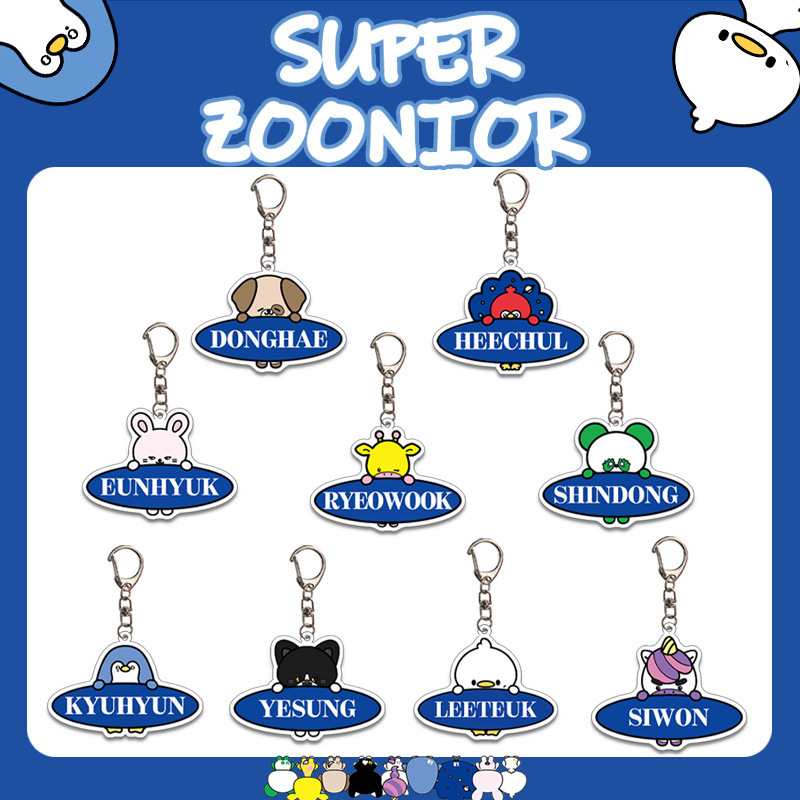 Superjunior Japanese Weekly Cartoon Name Strip Acrylic Keychain Pendant Dh Eh Peripherals