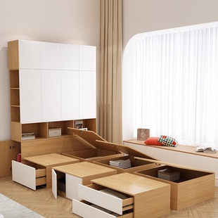 Wardrobe Tatami Bed Storage Box Combination Bed Rubik's Cube 1.2m Bed Wardrobe Floor Bed Hong Kong Small Apartment