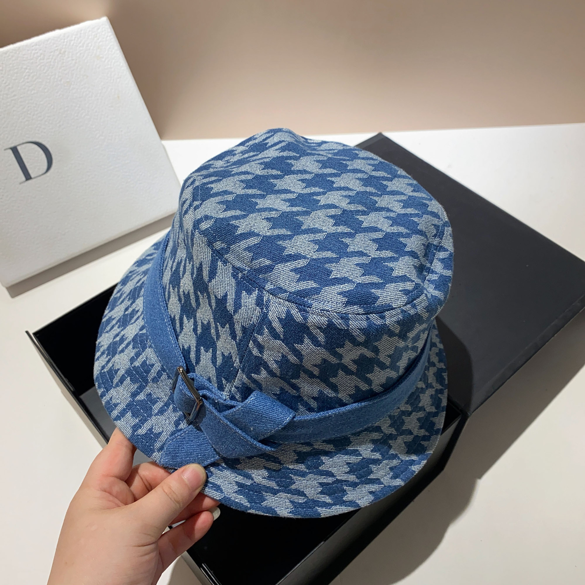 Cappello da pescatore retrò con griglia a forma di mille uccelli, da donna, per primavera e autunno, alla moda, casual, da esterno, di medie dimensioni e spesso_voghion.com