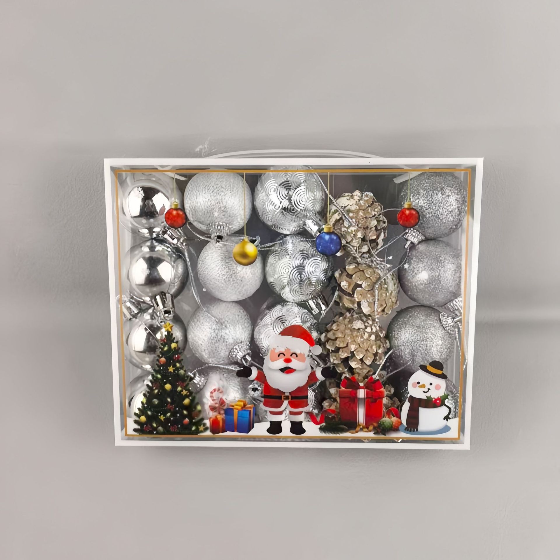 Nuevos Adornos navideños transfronterizos cuelgan bolas navideñas juego de bolas navideñas colgante de árboles de Navidad caja de regalo bolas navideñas q image 1