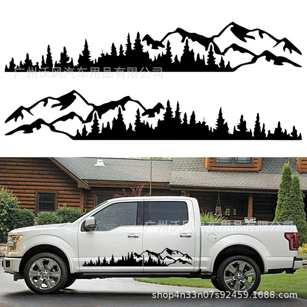 汽车车贴树山地森林贴花乙烯基贴纸汽车卡车SUV房车车身拉花 D537|ms
