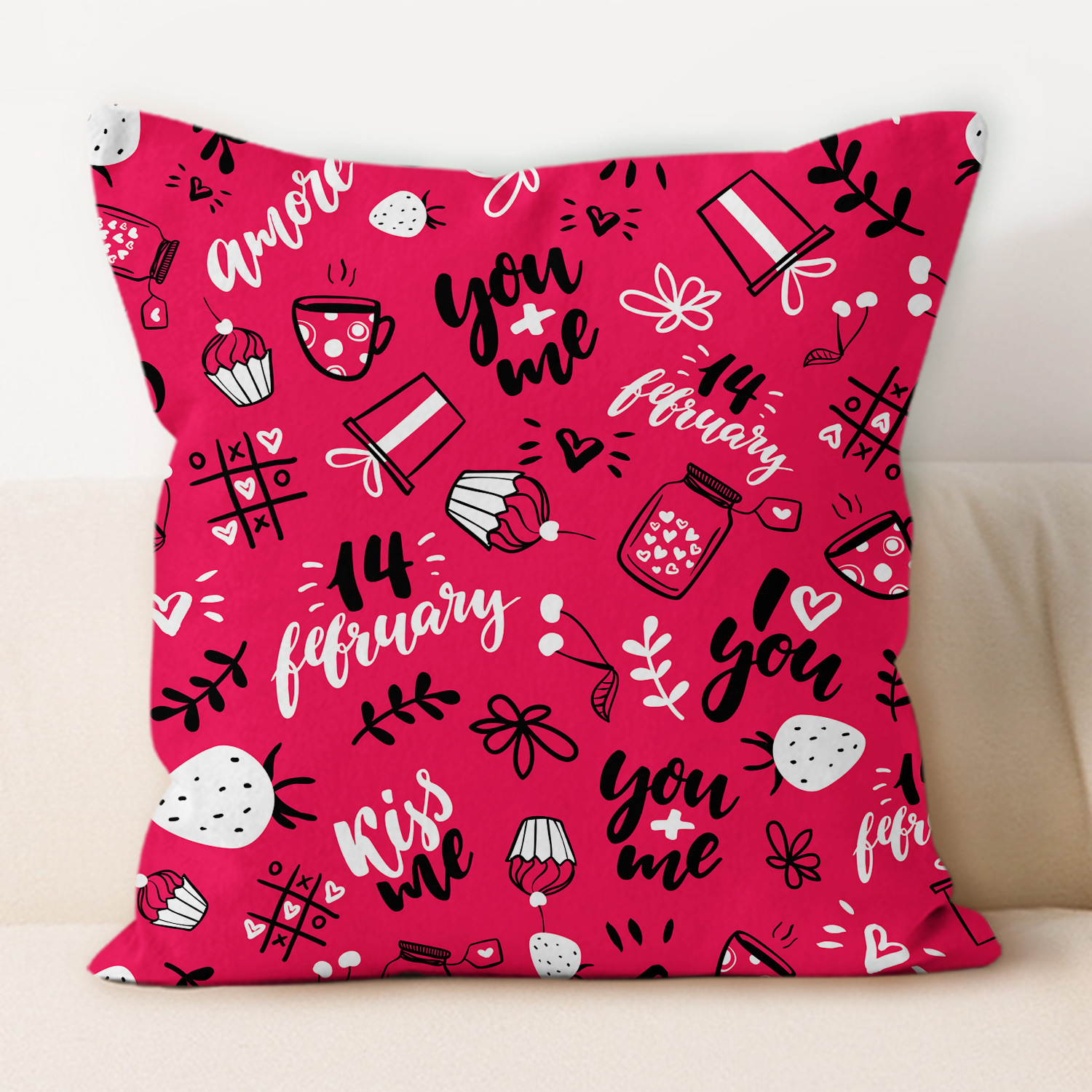 Día de San Valentín acuarela almohada al por mayor moderna simple almohada decoración almohada funda al por mayor almohada personalizada