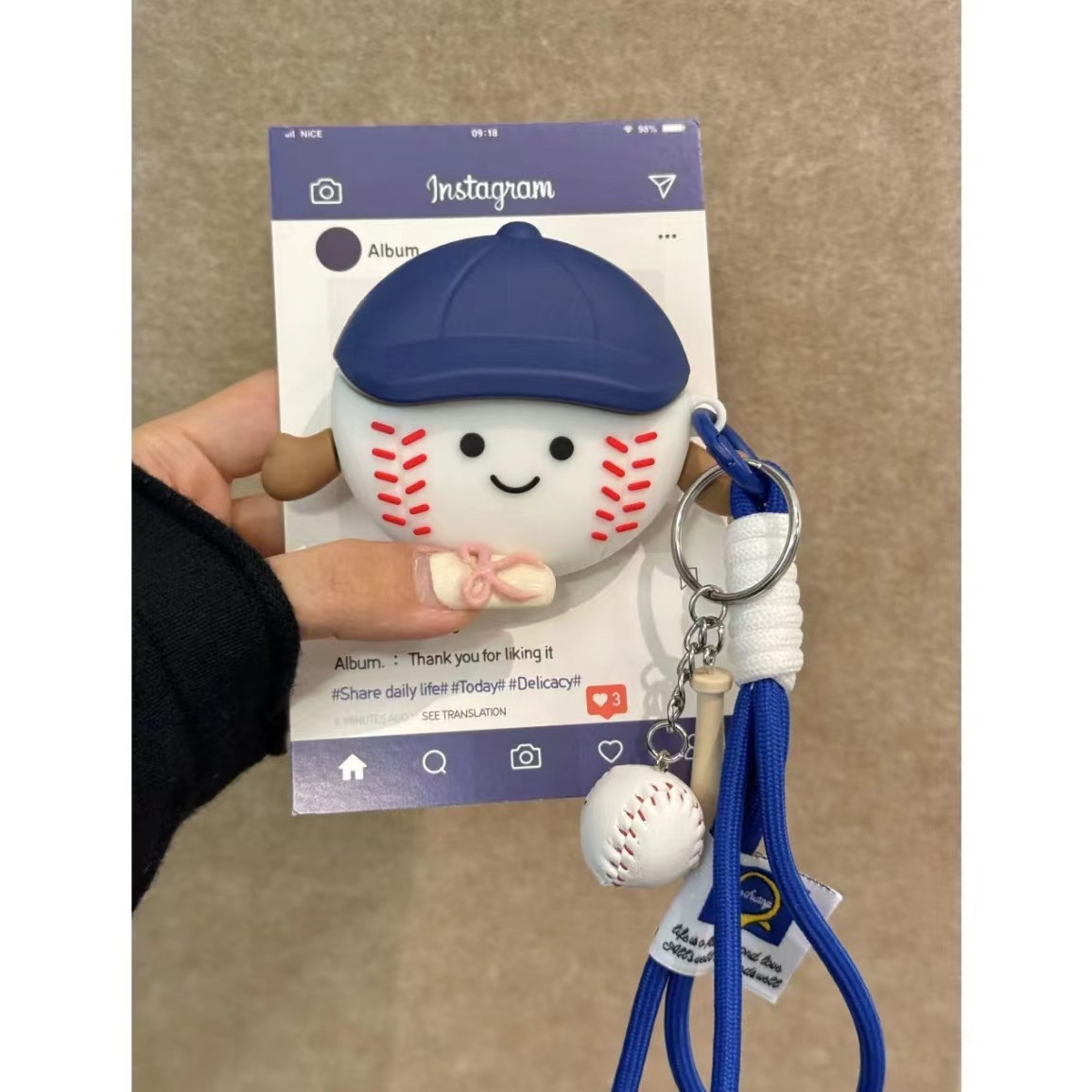 Explosive creative baseball pendant for airpods3 phone case airpodspro2 headset airpod2 silicone