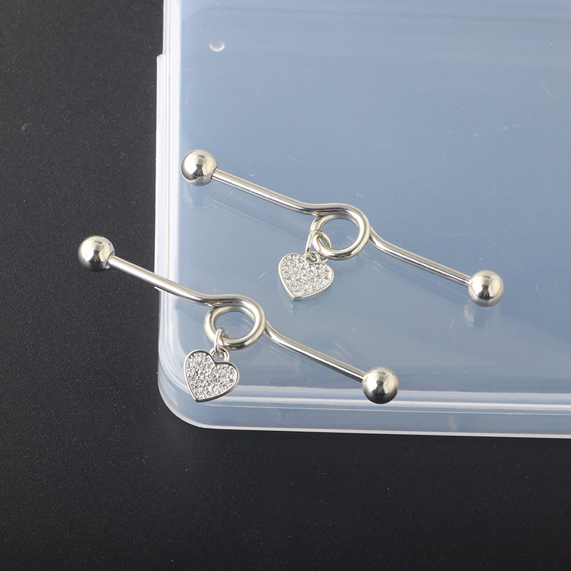 2022 Cross Love Ear Long Rod Earrings Piercing Jewelry Industrial Long Ear Rod Ear Bone Nails detail image 22