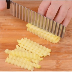 Multifunctional Stainless Steel Wolf Tooth Potato Knife Household Wave Vegetable Cutting Knife French Fry Knife Deep Groove Patterned Strip Cutter