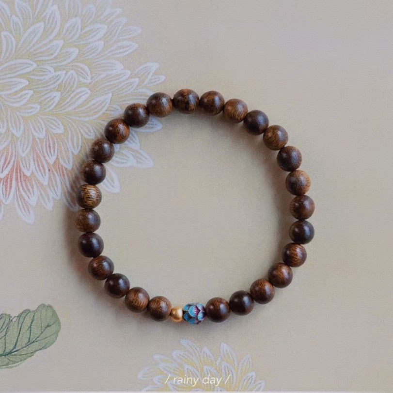 New Internet Celebrant Antique Imitation Aquilarius Lotus Bracelet Cultural Play Buddha Beads Good Luck Simple Wooden Beads Girlfriend Gift