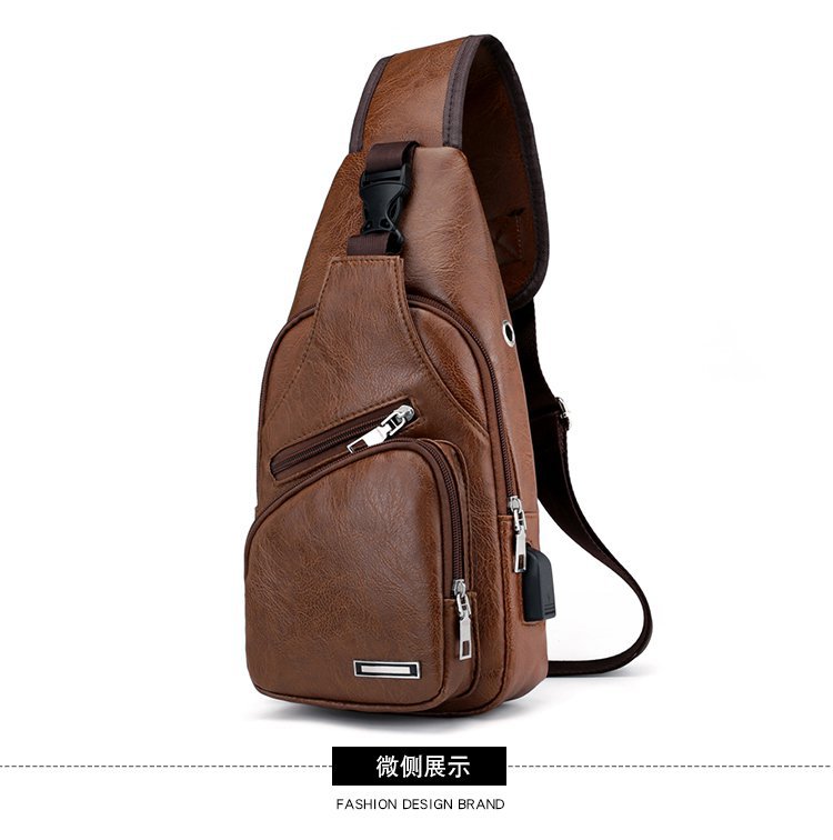 Chest Bag Men's Foreign Trade 2021 New Arrival Shoulder Bag Trendy Men's Korean-Style ins Trendy Retro Casual Fashion Crossbody Bag