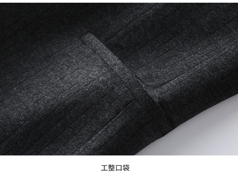 Bộ vest nam cổ đứng dáng ôm co giãn, áo khoác vest công sở tay dài — Màu đen chi tiết 17