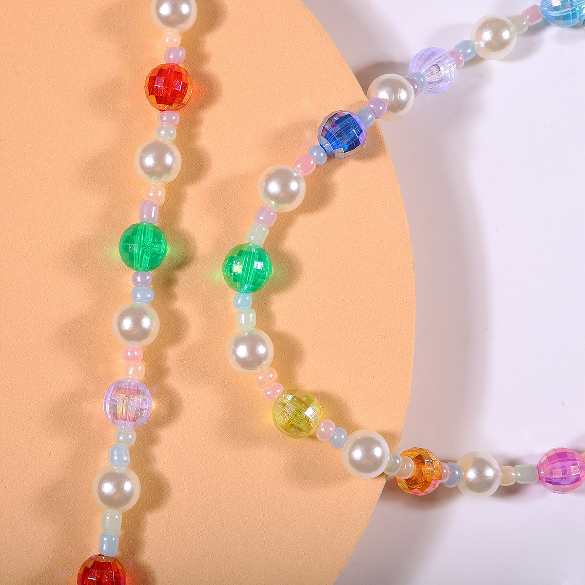 2022 neue Sommer Handmade Perlen Farbe Sphrische Se Mdchen Harz Halskettepicture1
