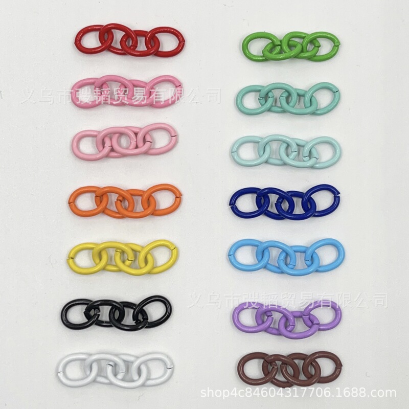 Color paint four-section chain extension chain keychain tail chain diy handmade jewelry accessories iron ring key chain Color paint four-section chain extension chain keychain tail chain diy handmade jewelry accessories iron ring key chain