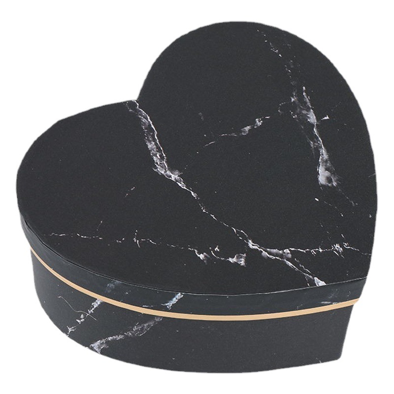 Caja de embalaje de mármol en forma de corazón transfronterizo de tres piezas de amor regalo de cumpleaños lápiz labial joyería regalo caja de regalo al por mayor