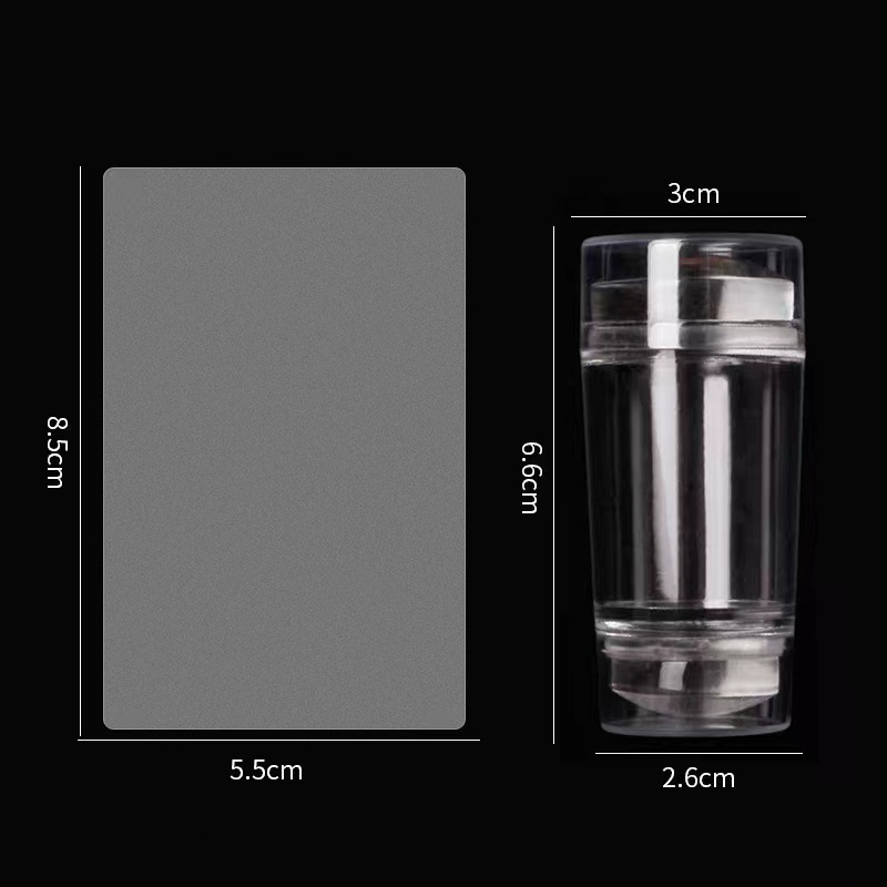 Manicura transfronteriza nueva cabeza simple y doble de silicona transparente con tapa sello de giro francés conjunto completo de herramientas de impresión de uñas DIY