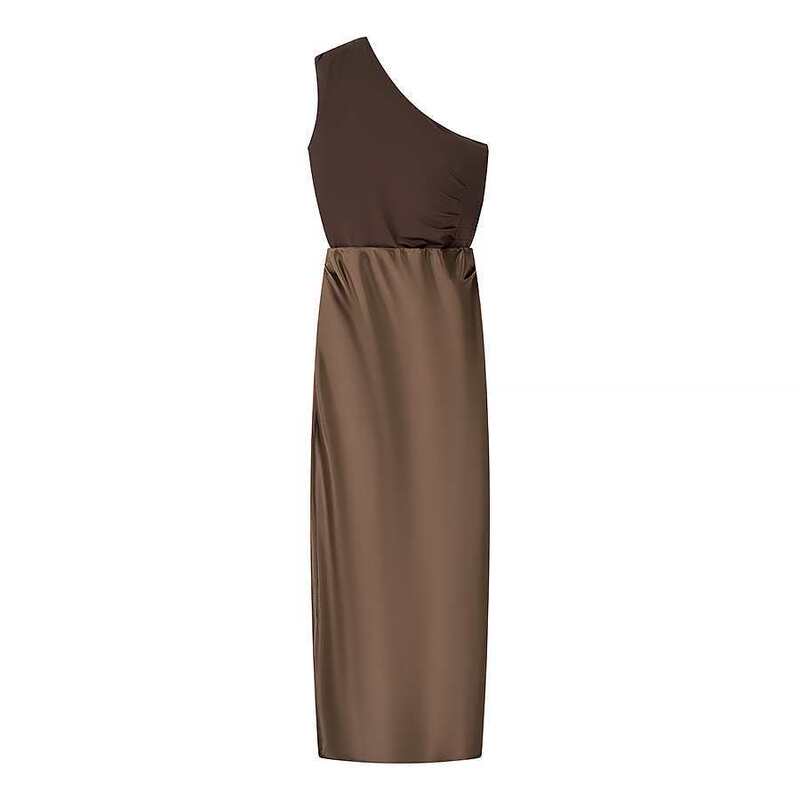 Cross-Border European and American Style Amazon New Women's Satin Sleeveless Elegant Long Dress Summer Off-Shoulder Dress Cross-Border European and American Style Amazon New Women's Satin Sleeveless Elegant Long Dress Summer Off-Shoulder Dress