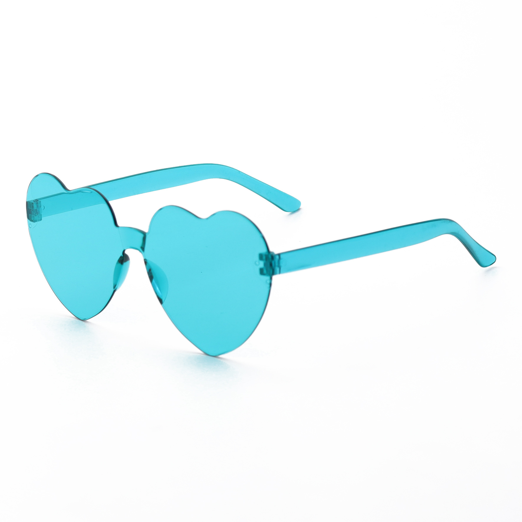 Corazón de melocotón gafas de sol amorosas gafas de sol sin marco gafas de estilo de fiesta gafas de sol de moda
