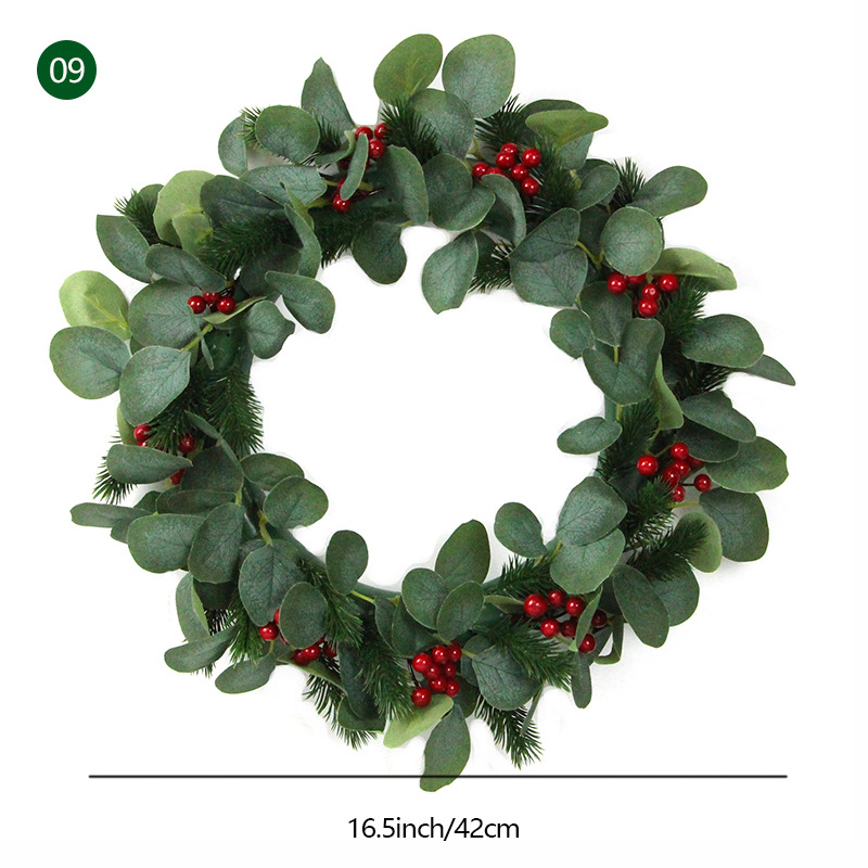 Venta al por mayor Amazon Comercio exterior guirnalda de Navidad 35cm puerta colgante ratán anillo adornos Navidad decoración simulación guirnalda