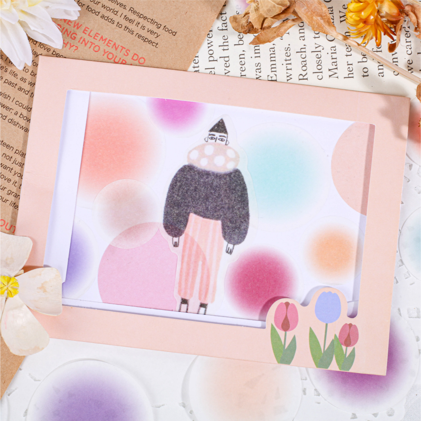 레트로 스토리 심플 컬러 도트 스티커 만남 시리즈 학생 노트 DIY 장식 소재 스티커 팩