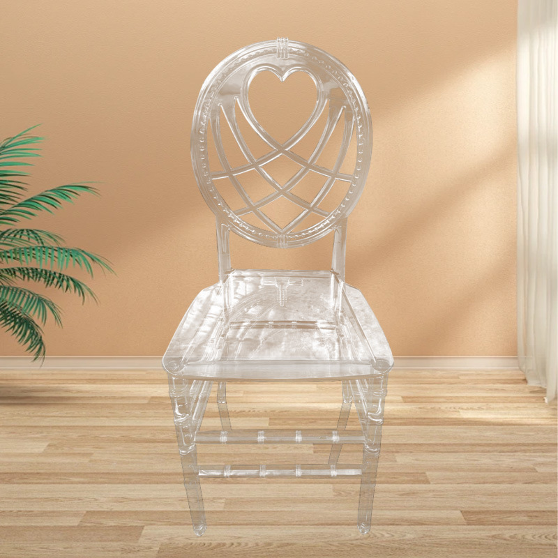 Sillas transparentes para uso doméstico, sillas de ocio para PC de hotel con respaldo, sillas de cristal para exterior al por mayor, sillas de comedor Napoleón, sillas de bambú, lujo ligero.