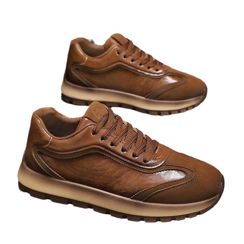 FG66 cuero zapatos casuales coreanos zapatos de hombre zapatos deportivos de moda zapatos de suela gruesa cuatro estaciones
