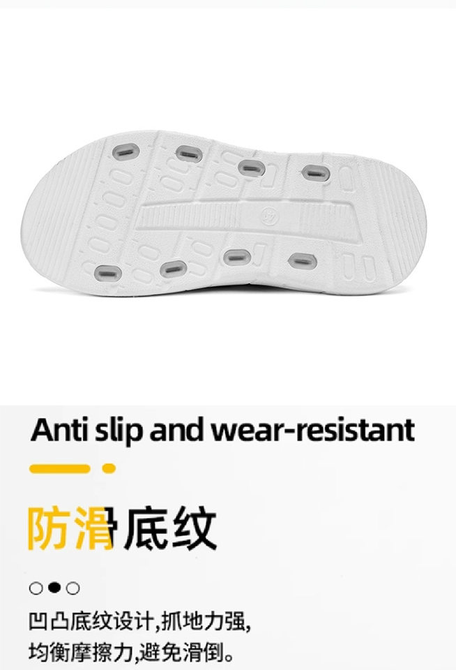 Dép lê đế dày chống trơn kiểu thể thao ngoài trời, form unisex size lớn — màu xám, màu đỏ, quần kaki, trắng chi tiết 7